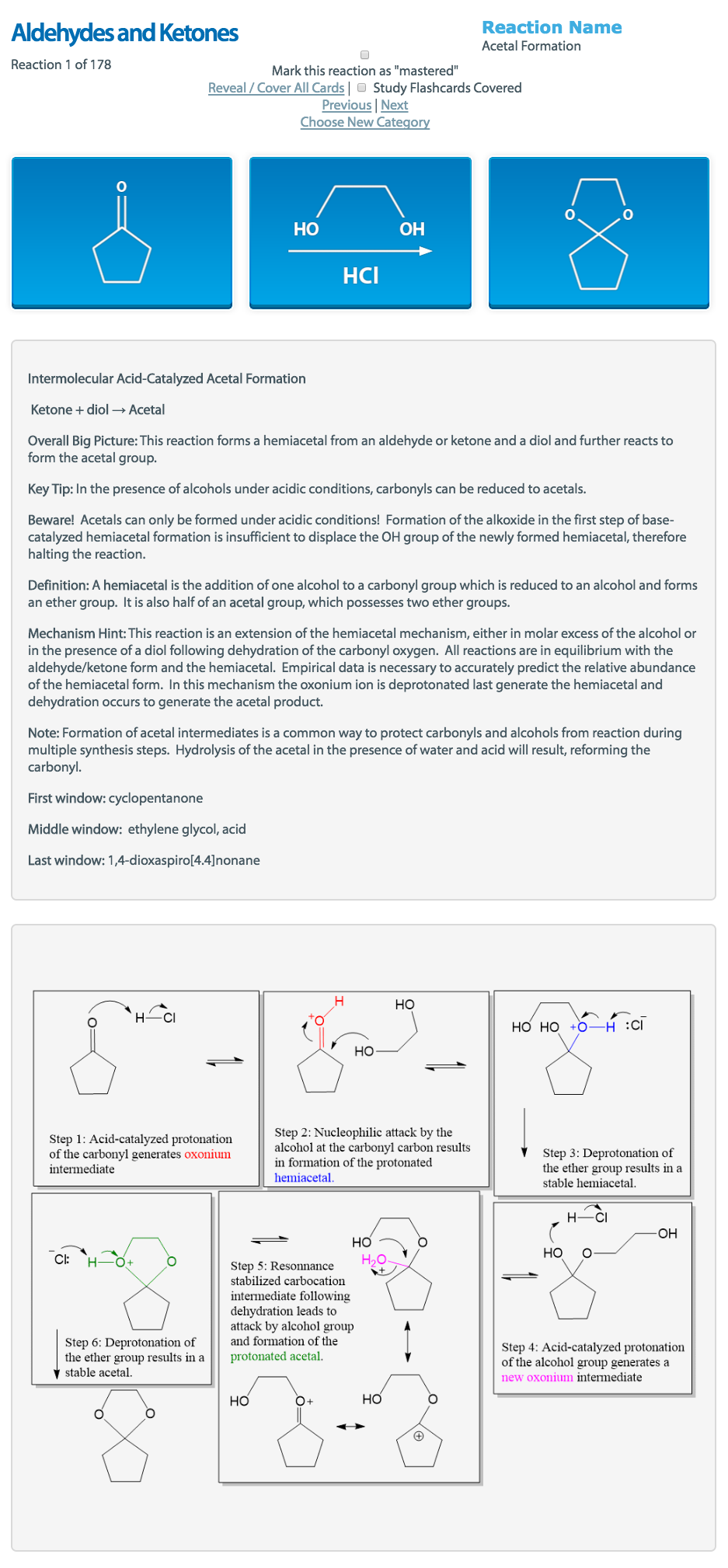 Organic Chemistry Reactions Study Chart